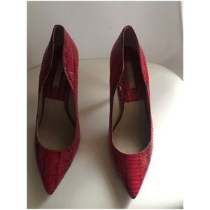 Michael Kors Red Snakeskin Leather Pumps
